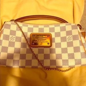 Louis Vuitton Eva Damier Azur Clutch Crossbody